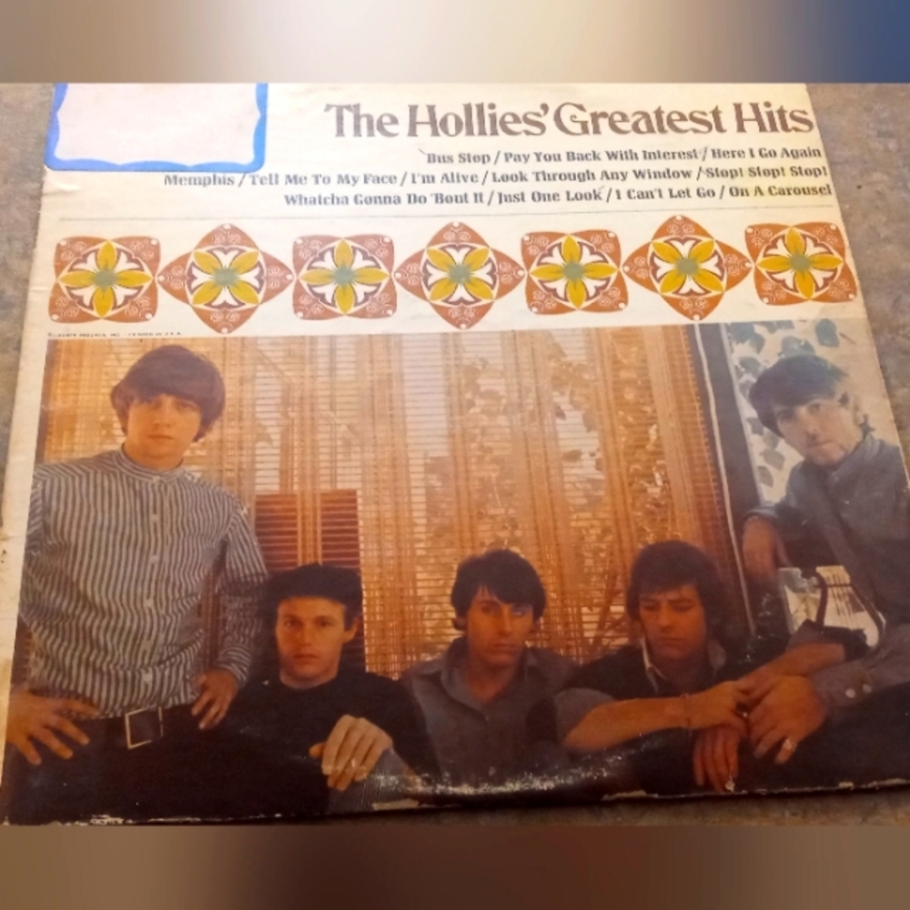 The Hollies' Greatest Hits Vinyl Album - Beige & Brown Cover